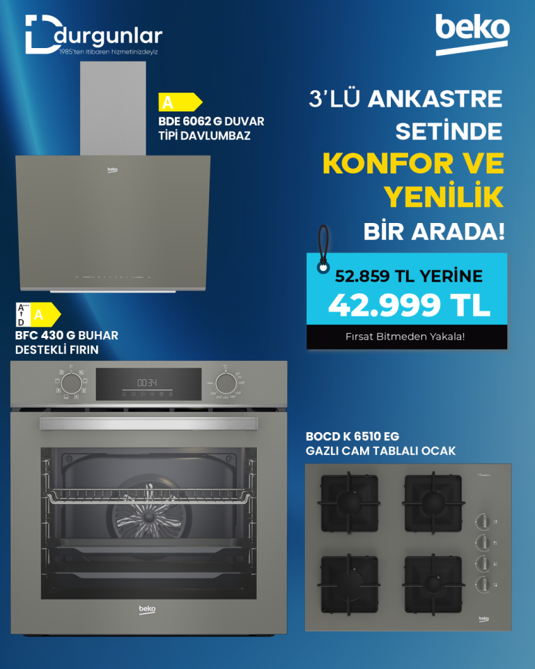 3'lü Gri Ankastre Set