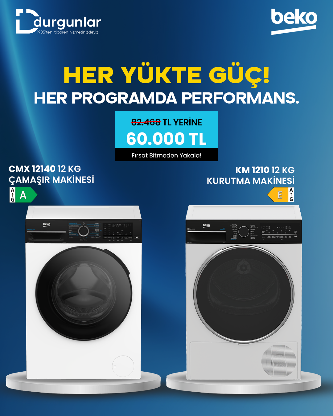 12 kg Çamaşır&Kurutma Seti